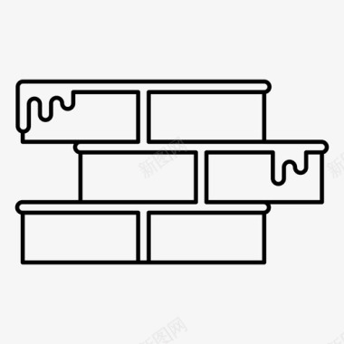 砖墙砌砖建筑图标图标