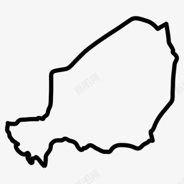 尼日尔地图非洲国家地图薄图标图标