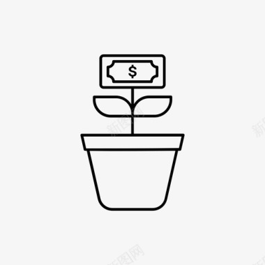 成长美元大麻图标图标