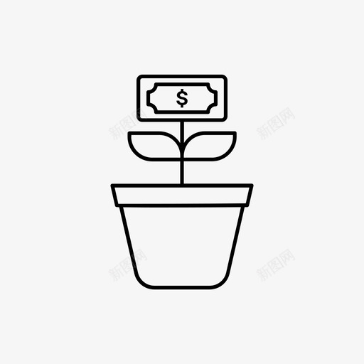 成长美元大麻图标svg_新图网 https://ixintu.com 创业 大麻 成长 美元 萌芽