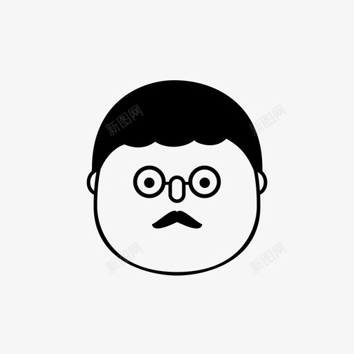 性格身材眼镜图标svg_新图网 https://ixintu.com 人物 性格 男人 眼镜 胡子 身材