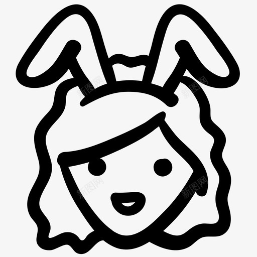 服务员化身兔子图标svg_新图网 https://ixintu.com 兔子 化身 化身基本轮廓涂鸦 女孩 服务 服务员