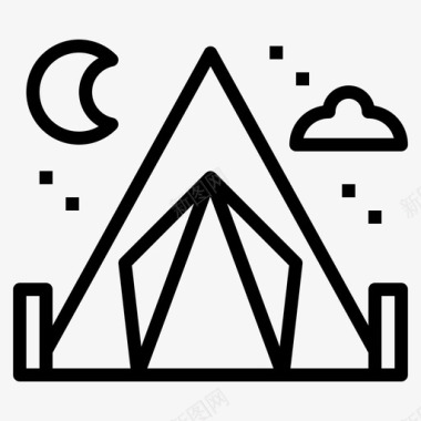 帐篷露营旅行图标图标