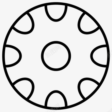 轮胎轮辋车轮图标图标