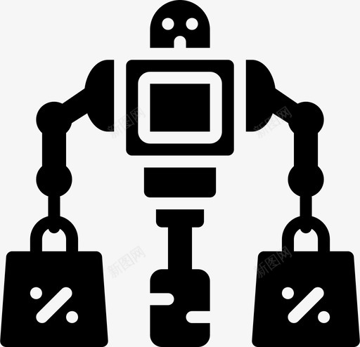 购物助理机器人人工智能图标svg_新图网 https://ixintu.com 人工 人工智能固体 智能 购物助理机器人