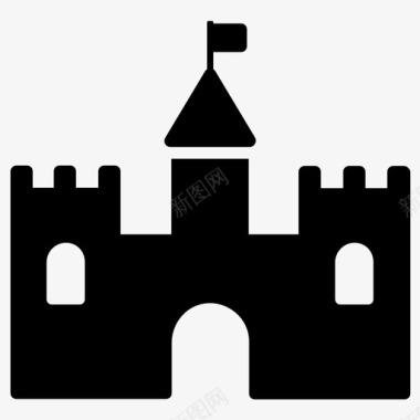 城堡堡垒中世纪图标图标