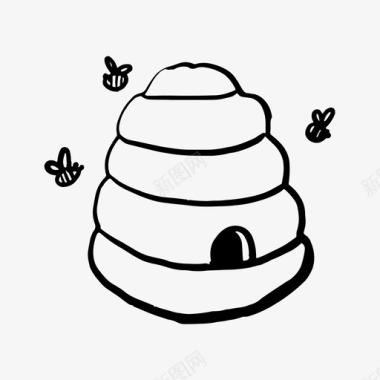 蜂巢虫子嗡嗡声图标图标