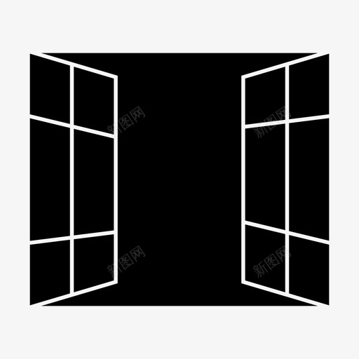 窗平开窗关闭图标svg_新图网 https://ixintu.com 关闭 平开窗 房屋 显示 窗 窗字形