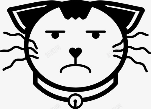 愤怒的猫猫的表情生病图标图标