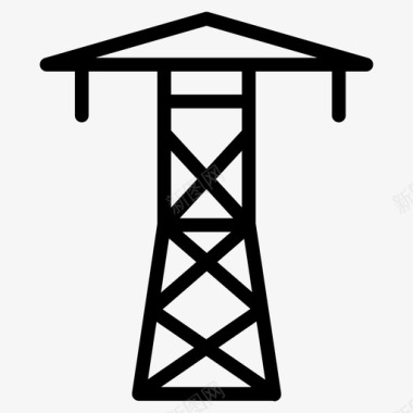 电能塔输电图标图标