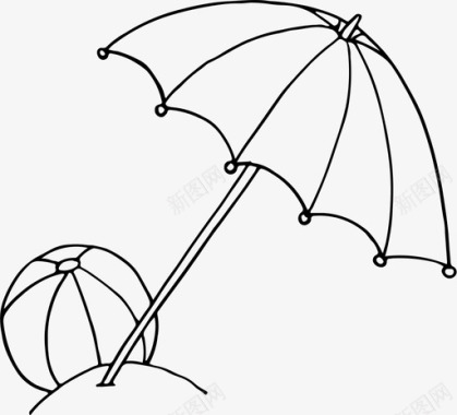 沙滩伞假日海图标图标