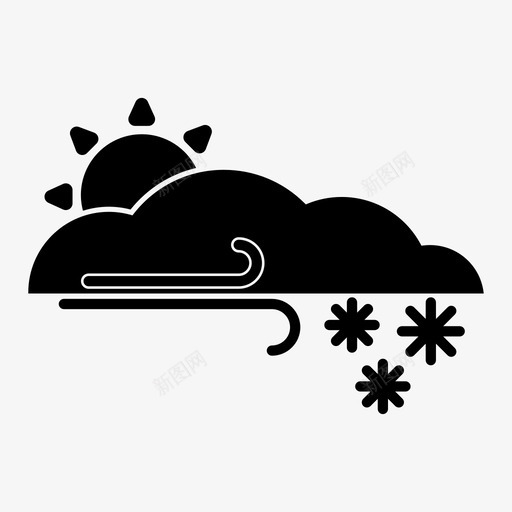 雪云雪的天气图标svg_新图网 https://ixintu.com 云 雪 雪的天气 风