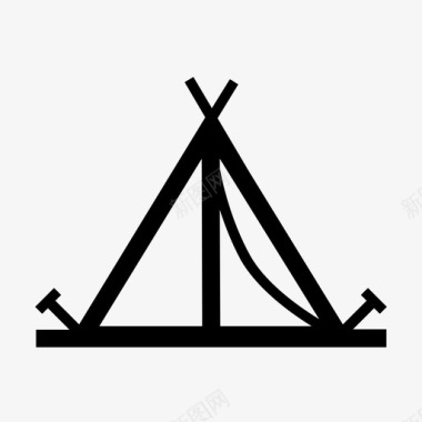露营住宿帐篷图标图标