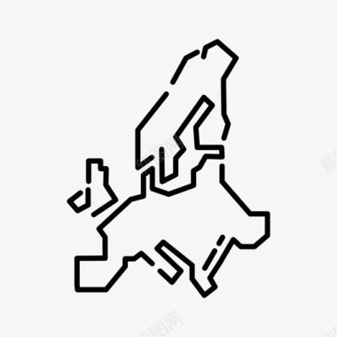 欧洲大陆地理图标图标