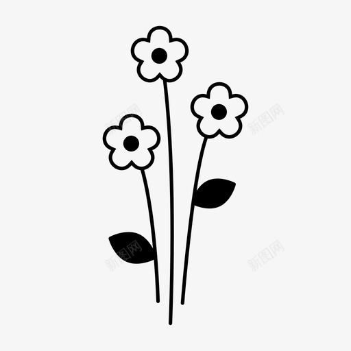 花雏菊植物图标svg_新图网 https://ixintu.com 春天 植物 花 雏菊