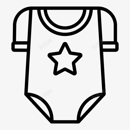 婴儿服装儿童连体裤图标svg_新图网 https://ixintu.com 儿童 婴儿服装 连体裤