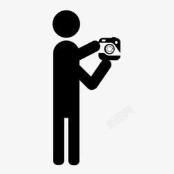 拿着相机的男人男人拿着相机人类拍照图标高清图片