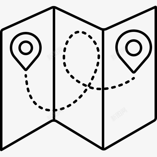 地图制图学折叠图标svg_新图网 https://ixintu.com 制图学 地图 地形图 折叠