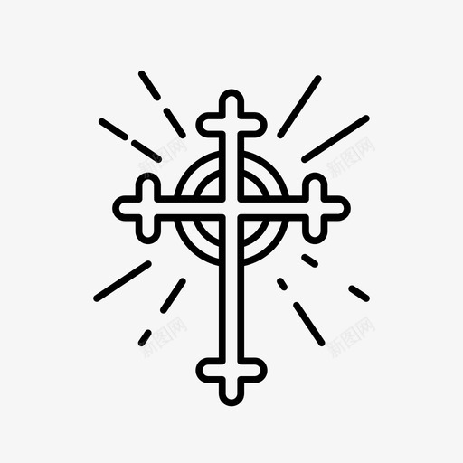 十字架主教神图标svg_新图网 https://ixintu.com 中世纪魔法 主教 光 十字架 圣骑士 神