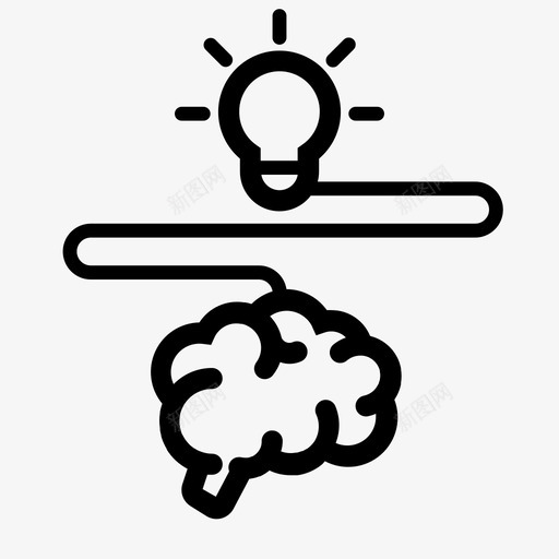 思考解决方案大脑脑波图标svg_新图网 https://ixintu.com 启动 大脑 思考解决方案 想法 构思 脑波