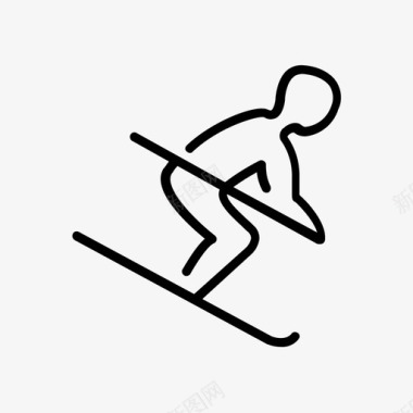 滑雪自由式回转图标图标