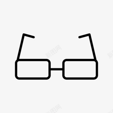眼镜长方形眼镜图标图标