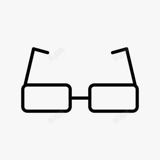 眼镜长方形眼镜图标svg_新图网 https://ixintu.com 眼镜 长方形眼镜