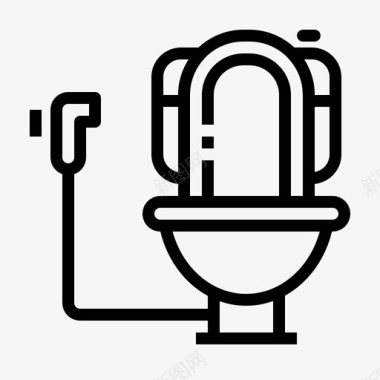 卫生间浴室冲水器图标图标