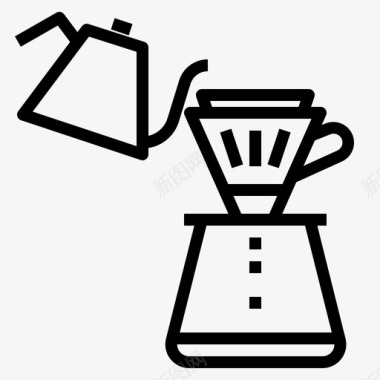 咖啡酿造滴灌过滤图标图标