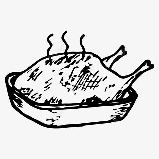 鸡肉鸭子食物图标svg_新图网 https://ixintu.com 手绘 素描 食物 鸡肉 鸭子