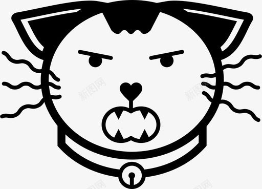 愤怒的猫猫的表情挑战图标svg_新图网 https://ixintu.com 愤怒的猫 挑战 沮丧 猫的表情 猫配件