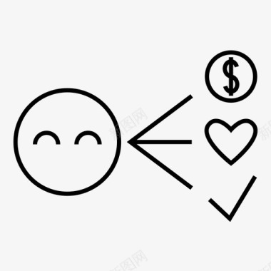 选择金钱爱情图标图标