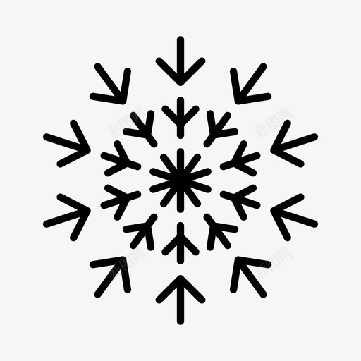 雪花北极圣诞节图标svg_新图网 https://ixintu.com 冬天 北极 圣诞节 雪晶 雪花