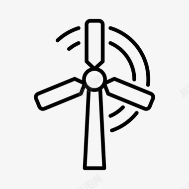 风力涡轮机生态环保图标图标