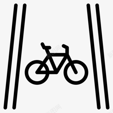 自行车道自行车道路图标图标