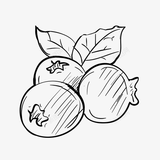 蓝莓美味水果图标svg_新图网 https://ixintu.com 健康 手绘水果 水果 美味 蓝莓