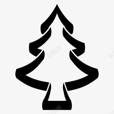 云杉圣诞树松树图标图标