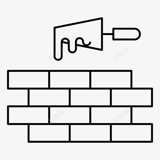 建筑墙砖混凝土图标svg_新图网 https://ixintu.com 建筑 建筑墙 抹子 混凝土 砖