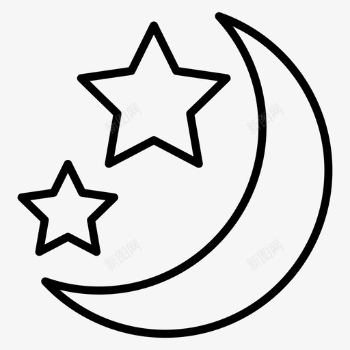 夜幕降临新月月亮图标svg_新图网 https://ixintu.com 夜幕降临 夜稀 新月 星星 月亮