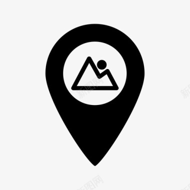 山的位置地图旅行图标图标