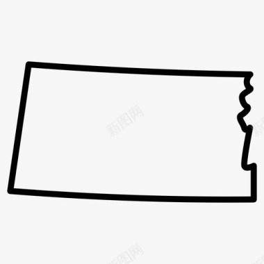 北达科他州nd地图美国各州地图薄图标图标
