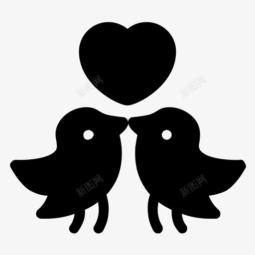 爱鸟情侣吻图标svg_新图网 https://ixintu.com 吻 婚礼 情侣 爱情和浪漫雕文 爱鸟