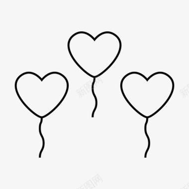 心形气球亲爱的爱情图标图标