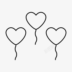 爱情派对模板下载心形气球亲爱的爱情图标高清图片