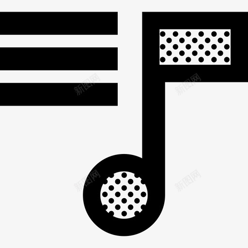 音乐列表播放播放器图标svg_新图网 https://ixintu.com 播放 播放列表 播放器 粗轮廓点 音乐列表