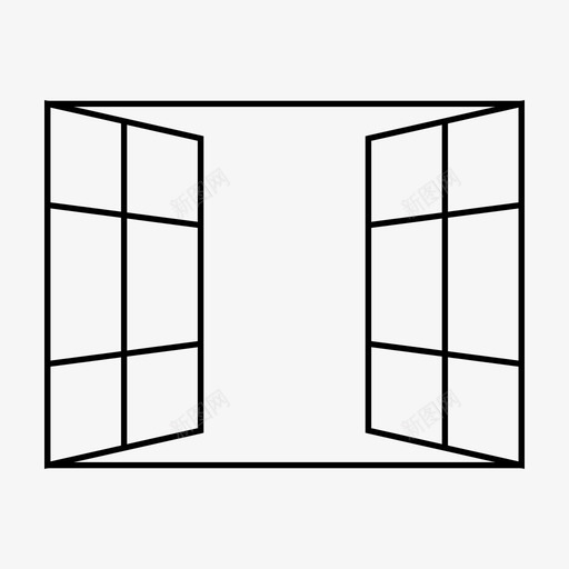 窗户橱窗家具图标svg_新图网 https://ixintu.com 家具 橱窗 窗户