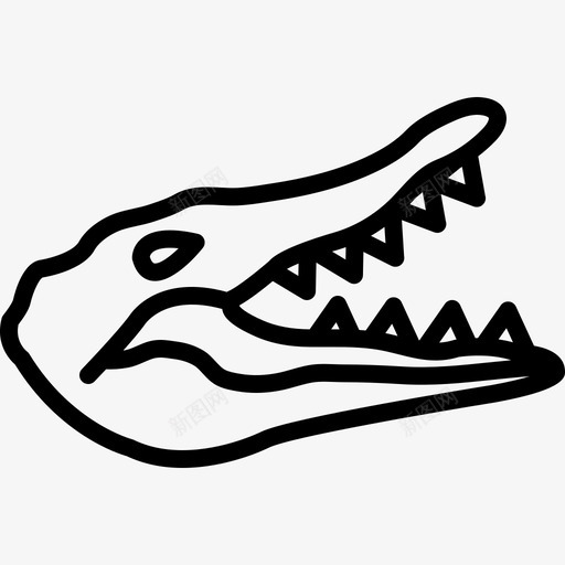 鳄鱼动物爬行动物图标svg_新图网 https://ixintu.com 动物 爬行动物 鳄鱼