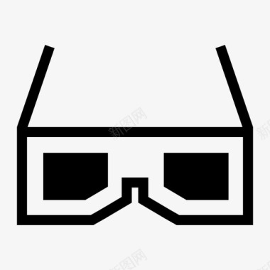 3d眼镜浮雕媒体图标图标