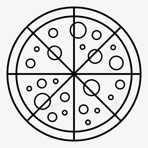 披萨一整块八分之一全图标svg_新图网 https://ixintu.com 一整块 全 八分之一 分割 分段 披萨一整块 比率分数 百分比