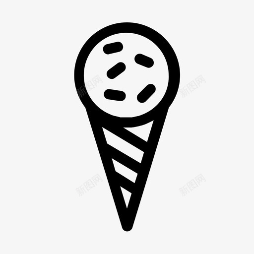 冰淇淋筒巧克力甜点图标svg_新图网 https://ixintu.com 冰淇淋筒 华夫饼 巧克力 甜点 香草